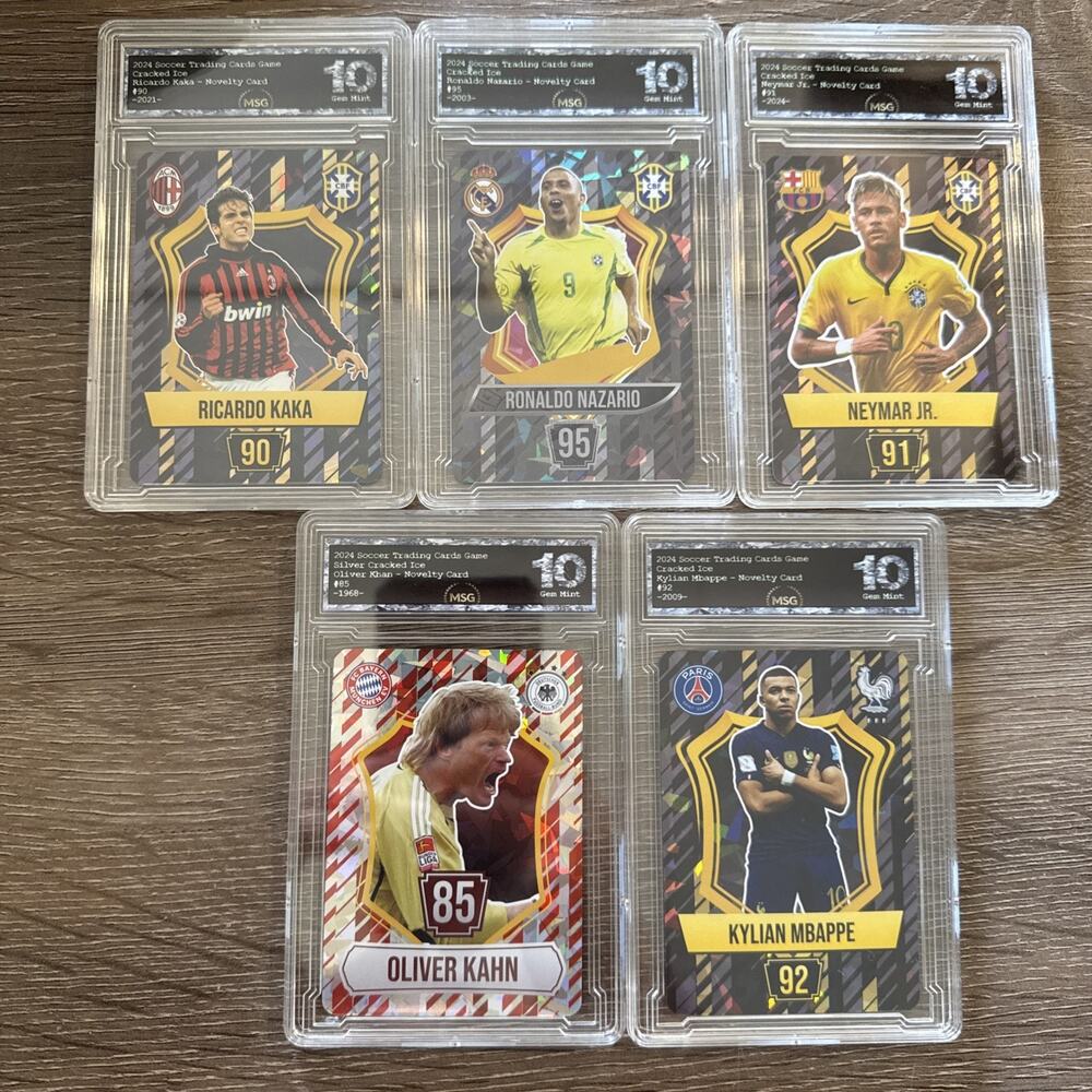 Graded 10 - Ronaldo Nazario, Ricardo Kaka, Oliver Kahn, Mbappe & Neymar Jr.